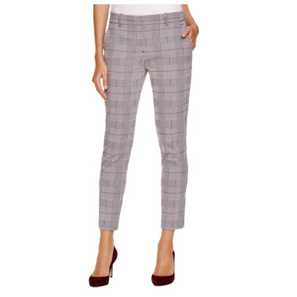 Theory Gray Plaid Ankle Pants